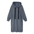 thumbnail image 4 of Casual Hoodie Womens Sweatshirt Oversized Hoodie Women Zip Up Hoodie Lightweight Women's Long Hooded Lined Sweater Dress, 4 of 4