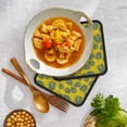 thumbnail image 5 of 1 PCS Pot Holders for Kitchen - Heat Resistant Silicone Pot Holders with Hanging Loop, Yellow Palm leaf Non Slip Oven Hot Pads, Potholders for Decor Baking Cooking Kitchen, 5 of 6