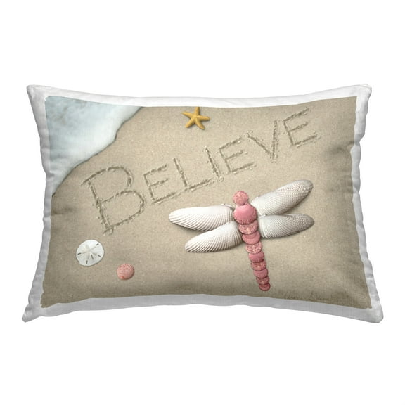 Stupell Industries Believe Beach Foam Decorative Printed Throw Pillow, 14 x 20