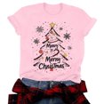 thumbnail image 2 of TOWED22 Winter T-Shirt for Women Family Christmas Party Tops Funny Xmas Tree Outside Snowman Graphic Tees,XXL, 2 of 6