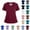 #02 Wine, variant on V Neck Scrub Top for Women Short Sleeve 2 Pocket Design Top with Side Slits and Soft Stretch Fabric, #02 Mint Green, XXL