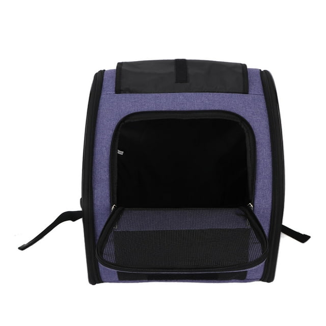 Cat Backpack Carrier, Portable Breathable Adjustable Pet Carrier Backpack 4 Ventilation Grids Large Capacity For Small Medium Pets For Outdoor Purple,Grey