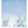 thumbnail image 3 of Snowy Trees Duvet Cover Set, Misty Outdoor Scene of a Forest, Decorative 2 Piece Bedding Set with 1 Pillow Shams, Twin Size, Pale Sky Blue Pale Green, by Ambesonne, 3 of 3