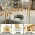 thumbnail image 2 of Jolie Vallee Wooden Baby Play Gym , Foldable Baby Play Gym Frame Activity Gym Hanging Bar with 6 Gym Baby Toys for Newborn Baby,Natural, 2 of 9
