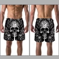 thumbnail image 3 of luoweisi Men's Beach Shorts Quick Dry Swim Trunks with Mesh Lining Skull XL, 3 of 5
