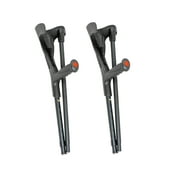 PEPE - Folding Crutches (x2 Units, Open Cuff), Forearm Crutches for Adults, Black.