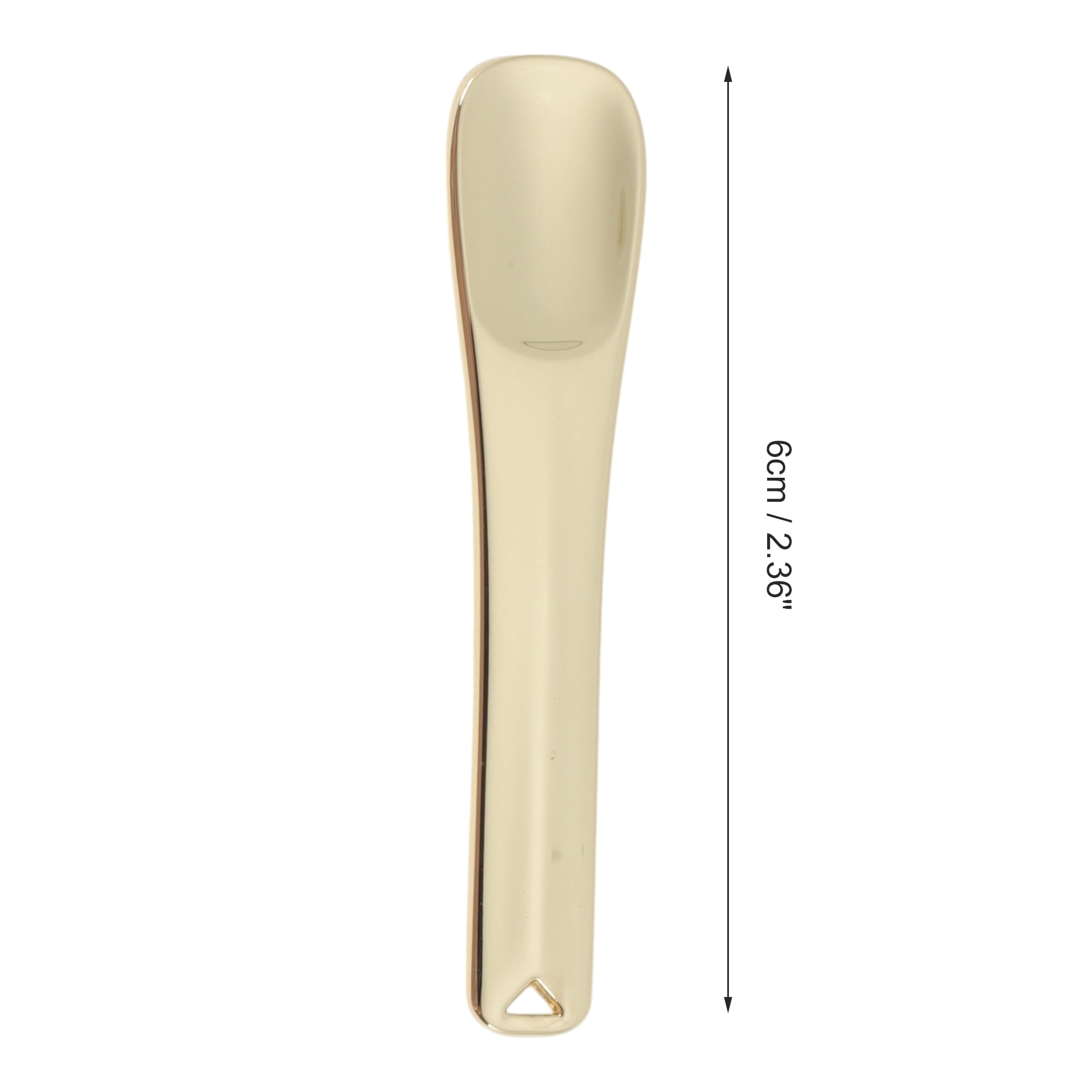 Unique Bargains 2pcs Rectangular Mini Makeup Cosmetic Spoon Gold Tone