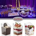 thumbnail image 4 of 24 Pcs Mini Dessert Cups with Spoons 3oz Square Clear Plastic Dessert Cups Reusable Parfait Appetizer Cups Washable Dessert Serving Cups for Dessert Pudding Mousse Yogurt Snacks Party, 4 of 9