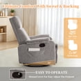 thumbnail image 4 of YSICK Manual Swivel Rocker Recliner Chair for Small Spaces Chenille for Living Room,Grey, 4 of 7