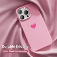 thumbnail image 2 of Silicone iPhone 14 Pro Max Case Cute Heart Lover Girly Women with Soft Anti-Scratch Microfiber Lining Protective Phone Case Cover for iPhone 14 Pro Max Pink, 2 of 4