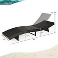 thumbnail image 4 of Costway OP70693WH Patio Rattan Folding Lounge Chair Chaise Adjustable W/White Cushion, 4 of 12