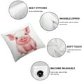 thumbnail image 4 of Nawypu  Pig Pillow Lovely Pink Pig Watercolor Home Living Room Decorative Throw Pillow Cases Cushion Cover Rectangle Waist Pillowcase 2pc 24x24in, 4 of 6