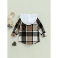 thumbnail image 4 of Inevnen Toddler Kids Boys Girls Flannel Hooded Plaid Shirt Button Baby Hoodie Fall Winter Clothes, 4 of 8