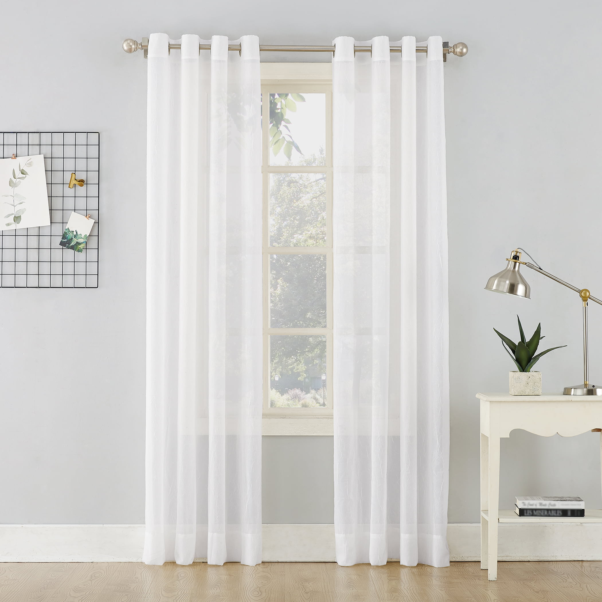 No. 918 Erica Crushed Sheer Voile Grommet Curtain Panel, 51