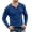 Blue, variant on Men's Henley T‑Shirt Long Sleeve, Solid Vintage Athletic Muscle Fit Shirt Button Placket Tee for Gym Sport Business Casual Daily Wear