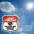 thumbnail image 6 of Keep Out Beware of Dogs Bilingual English / Spanish 6 inch X 6 inch Shield Shaped Commercial Grade Plastic Sign Weather Resistant Made in the USA, 6 of 6