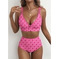 thumbnail image 2 of SHEWIN Womens Swimsuits Sets Bikinis Sets 2 Piece Tummy Control Bathing Suits High Waisted Swimwear Floral Swimming Suits Push Up Beach Vacation Outfits Rose Floral XL, 2 of 10