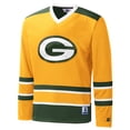 thumbnail image 2 of Men's Starter Gold Green Bay Packers Cross-Check V-Neck Long Sleeve T-Shirt, 2 of 3