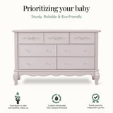 Evolur Aurora 7-Drawer Double Dresser in Pink Pearl, Spacious Drawers - Walmart.com