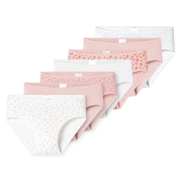 SCHIESSER Braguitas para niñas, paquete de 7 - Niños, 7PACK Braguitas de jersey sencillo, ropa interior, básico Blanco/Rosa 104