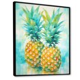 thumbnail image 2 of Designart "Oasis Of Exotic Pineapples III" Pineapples Floater Framed Wall Art Living Room, 2 of 5