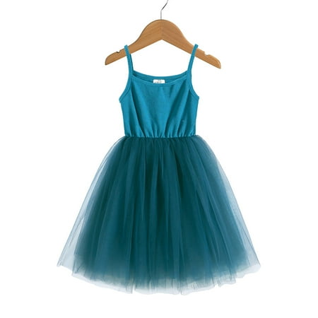 

Toddler Girls Sleeveless Dress Baby Gauze Skirt Princess Skirt Suspender Dress 1 Piece Set for 9M-7T