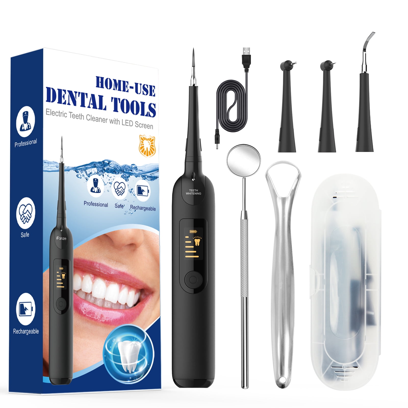 Dental Calculus Remover, Rechargeable Tartar Plaque Remover for Teeth