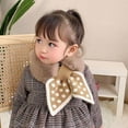 thumbnail image 4 of Children Scarf Ultra Soft Keep Warm Splicing Design Winter Sweet Dotted Cross Girls Neckerchief for Daily Wear, 4 of 8
