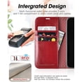 thumbnail image 3 of iPhone 13 Pro Case, PU Leather iPhone 13 Pro 5G Case[Card Holder][Kickstand] [TPU Inner Shell][RFID Blocking] Flip Phone Cover Compatible for 6.1 Inch iPhone 13 Pro -Black - 3 Rear Cameras (Red), 3 of 7