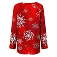 thumbnail image 4 of Levmjia Womens Christmas Tops Long Sleeves Winter Snowflake Printed Loose T-Shirt Blouse Round Neck Casual Plus Size Tops, 4 of 5