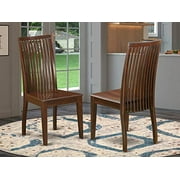 East West Furniture Ipswich dining room chair - Wooden Seat and Mahogany Hardwood Structure dining chair set of 2