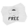 thumbnail image 1 of Ambesonne Adventure Place Mats Set of 4, Sunrise Arrows Forest, Standard Size, Black White, 1 of 6