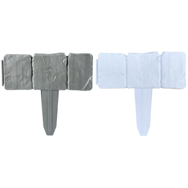 WUSUOWEI 20PCS Imitation Stone Garden Fence,Stone form Design,Retaining Edging Border,Cobbled Effect Decor,Edging Border Decorative Panels Flower Bed Path,Outdoor,Picket Yard,Grass Edge Supply