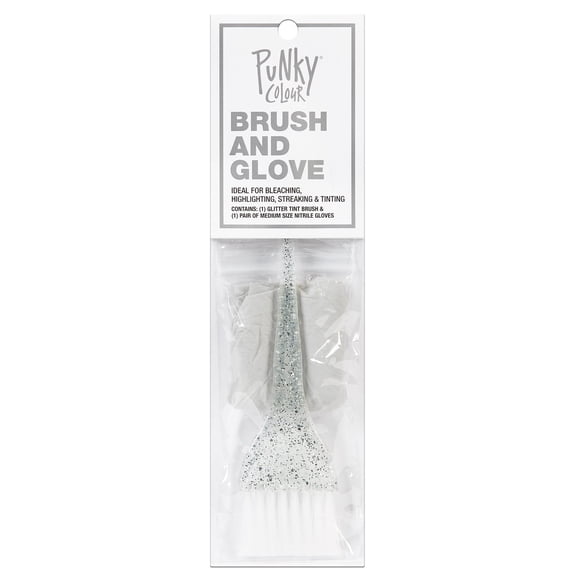 Glitter , Punky Glitter Brush & Glove Kit , Hair Scalp Skin Body - Pack of 3 w/ SLEEK Teasing Comb