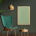 thumbnail image 2 of Geometric Wall Art with Frame, Repetitive Intricated Mosaic Pattern in Aqua Colors and Tangerine Tones, Printed Fabric Poster for Bathroom Living Room, 23" x 35", Apricot Dark Seafoam, by Ambesonne, 2 of 2
