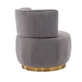 thumbnail image 4 of YesFashion Swivel Barrel Accent Sofa Chair with Hardwood Frame Wide Upholstered 360° Rotation Round Velvet Chair for Living Room, Bedroom, Office, Kids Room, 4 of 7