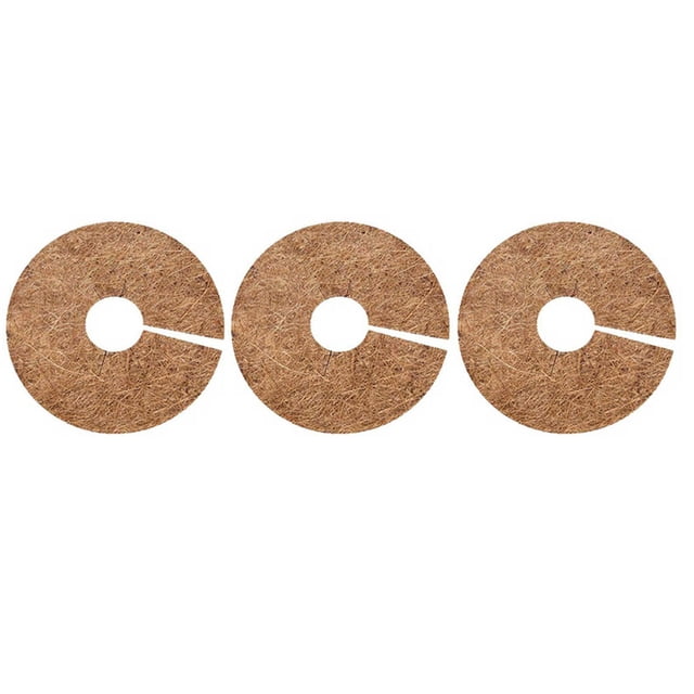 Jierger 11.7 inch Natural Coconut-Fibers Tree Protection Weed Mats Tree Planter Disc Plant Cover Ring Mats Tree Disc Plant Cover for Indoor or Outdoor