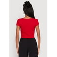 thumbnail image 4 of Women's Waffle Knit Short Sleeve Crop Top, 4 of 4
