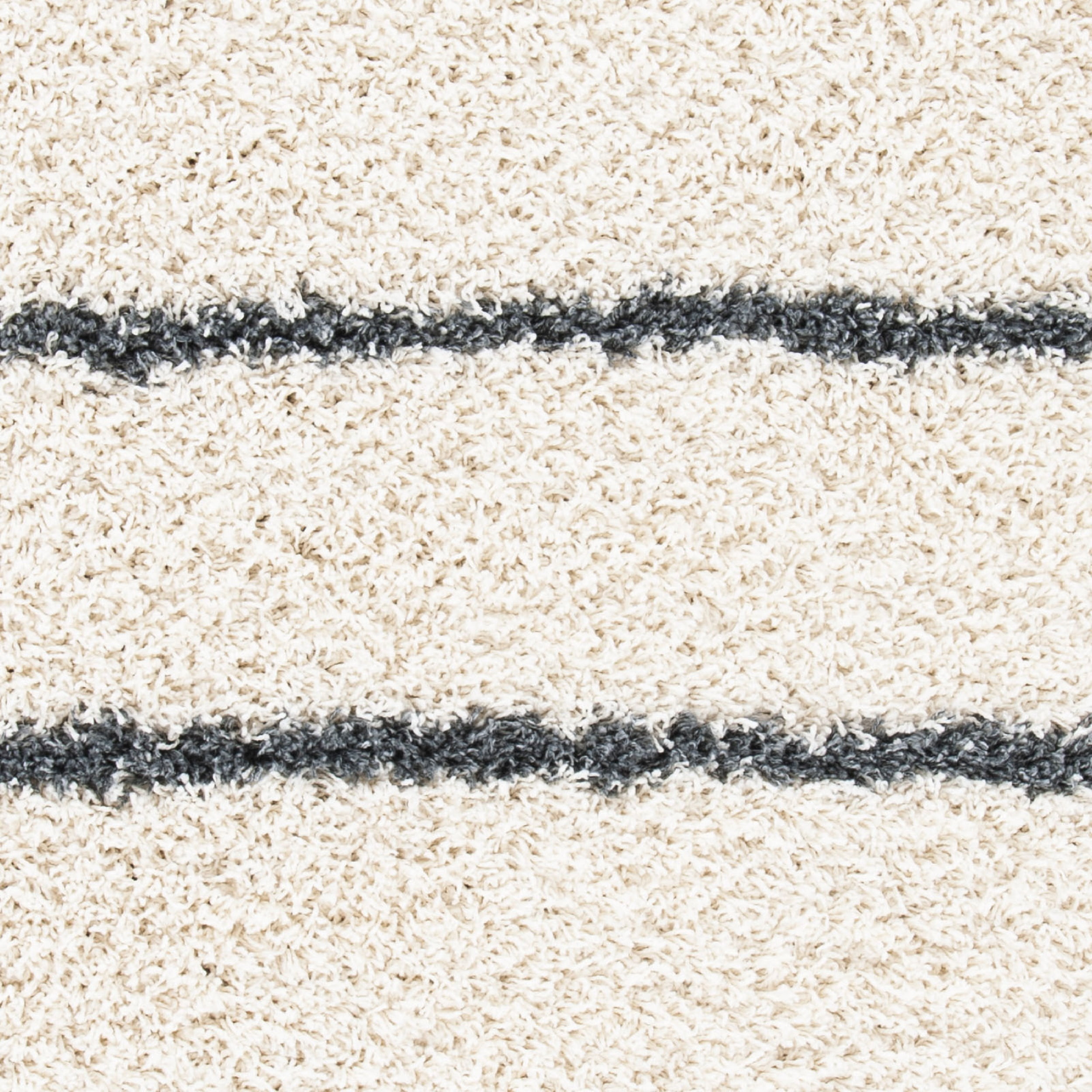 SAFAVIEH Venus Anuki Striped Shag Area Rug, Ivory/Dark Grey, 5'3" x 7'6"