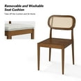 thumbnail image 4 of Tina's Home Farmhouse Dining Chairs Set of 4 Rattan Side Chairs Wood Legs Removable Cushion Home Kitchen Restaurant, 4 of 8