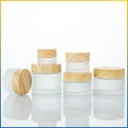 thumbnail image 5 of Botella de crema con tapa de grano de madera, botella de crema, botella de vidrio esmerilado para cosméticos, botella de crema de 30 g y 50 g, 5 of 5