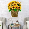 thumbnail image 2 of Spring Sunflower Door Hanging Basket Wreath, Beautiful Artificial Wreaths for Home Porch, Wall Decor, Farmhouse Decor, Festival Wedding, 2 of 6