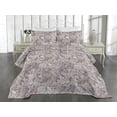 thumbnail image 2 of Ambesonne Floral Design Quilted Coverlet 3 Pcs, Linear Vintage Damask, Queen Size, Pale Ruby Pale Sepia, 2 of 4
