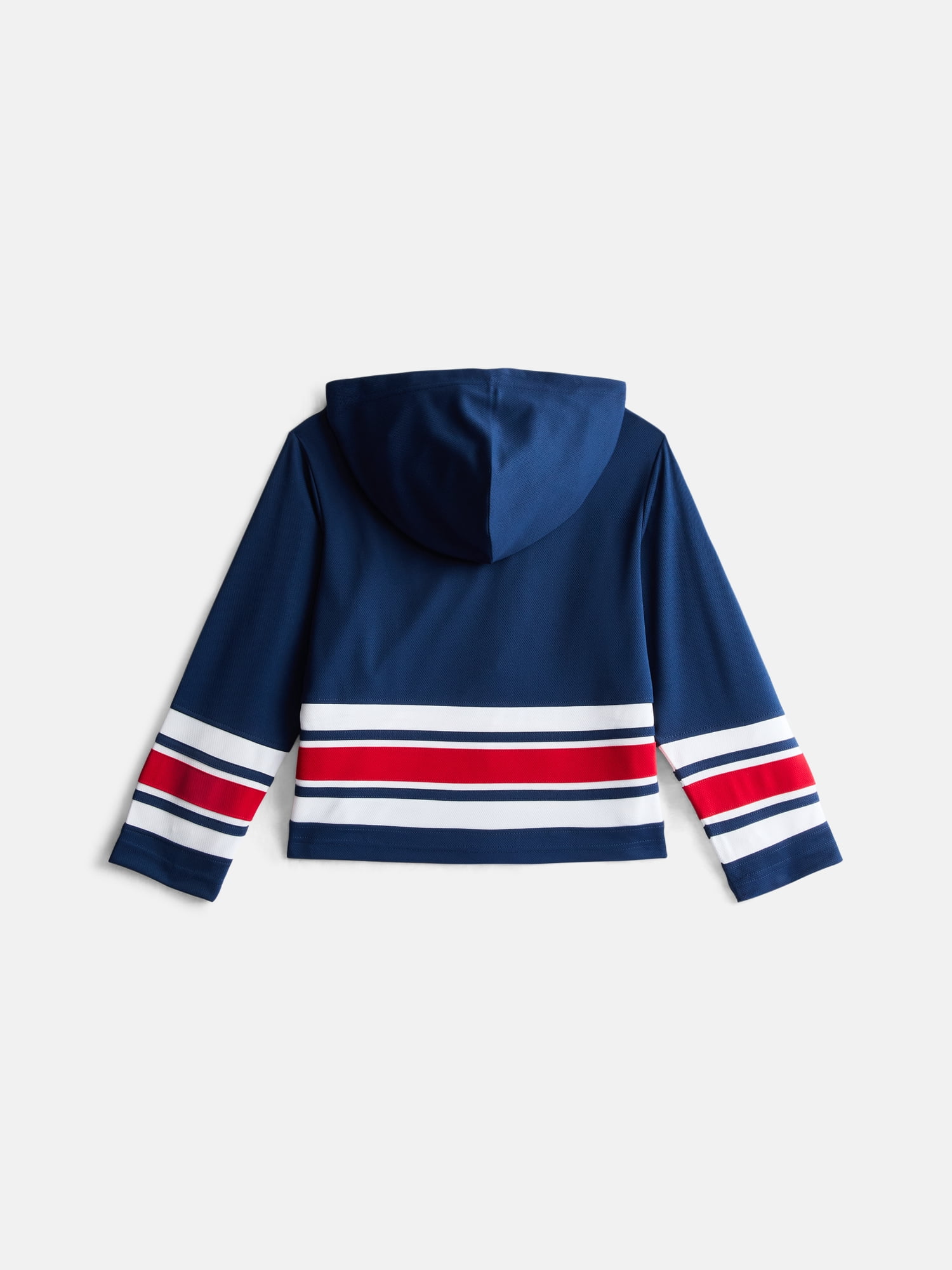 Wonder Nation Boys Hooded Hockey Jersey with Long Sleeves, Sizes 4-18