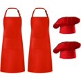 thumbnail image 1 of EcoNesxp Set Chef Apron Hat Set Adjustable Bib Cooking Apron Baker Kitchen Men and Women Father Gift Simple Modern 2 Piece Set Chef Apron Hat Set, 1 of 4