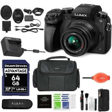 Panasonic LUMIX G7 4K Digital Camera, with LUMIX G Vario 14-42mm Mega O.I.S. Lens, Advanced Accessory and Travel Bundle (3 Years Panasonic Warranty) (Black)