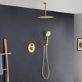 thumbnail image 2 of Kibi Circular Pressure Balanced Ceiling Mounted 2-Function Shower System with Rough In Valve, 2 of 3