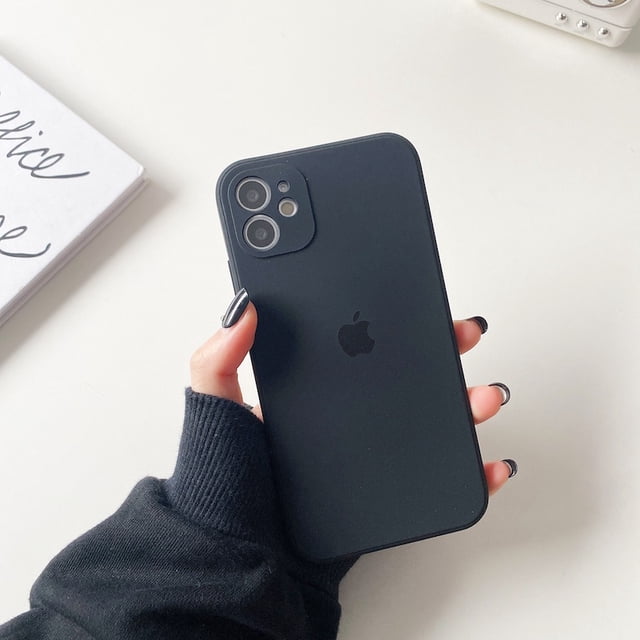 Straight edge fine hole liquid apple label case for IPhone 11 12 13 Pro Max X Xs Xr 7 8 Plus SE 2020