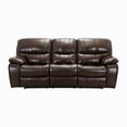 thumbnail image 4 of Pemberly Row 19.5" Traditional Faux Leather Power Double Reclining Sofa in Brown, 4 of 7