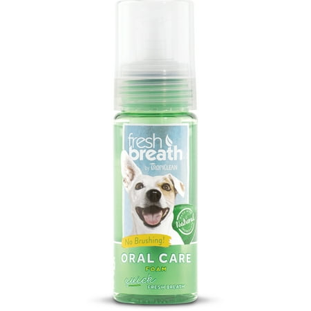 UPC: 0645095001022 | TropiClean Fresh Breath Mint Foam for Dogs & Cats with Green Tea Leaf Extract  4.5oz